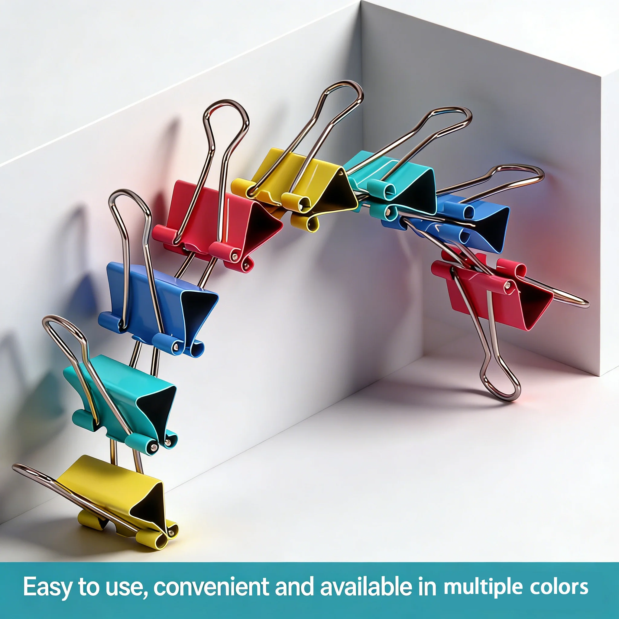 48-teiliges Büro-Briefpapier, Farbe, langer Schwanz, Metall, Edelstahl, Dokument, multifunktionale Farbe, langer Schwanz, Ticket-Clip