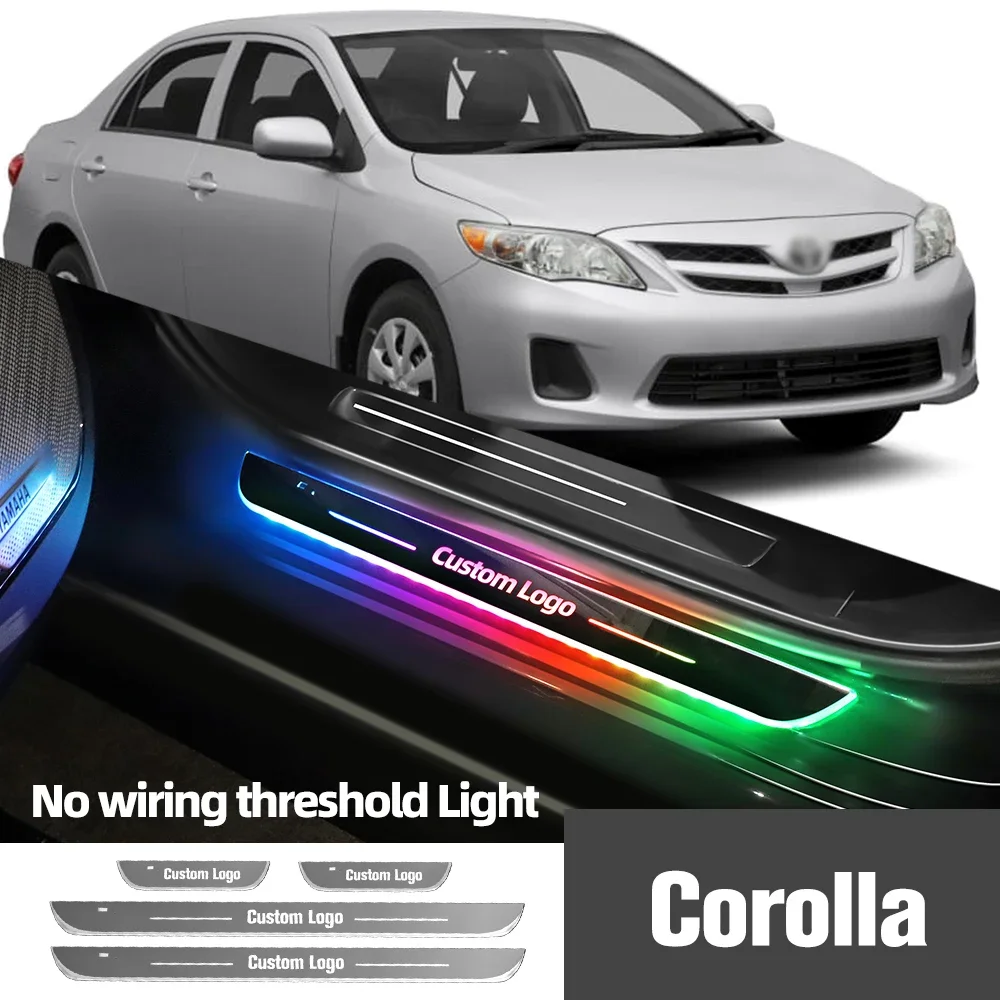 

For Toyota Corolla 1997-2023 2012 2016 2019 2021Car Door Sill Light Customized Logo LED Welcome Threshold Pedal Lamp Accessories