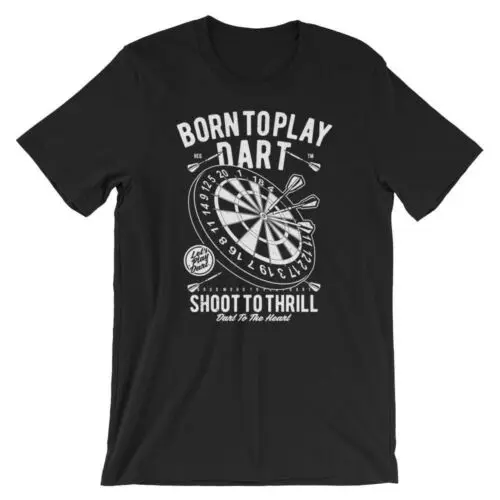 Born To Play Dart T-Shirt. 100% Cotton Premium Tee NEW