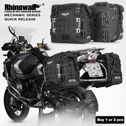 Rhinowalk Motorcycle Side Bag Quick Release 35L Big Capacity Waterproof  Anti-Theft With Lock Hole Molle Saddlebag or Expander