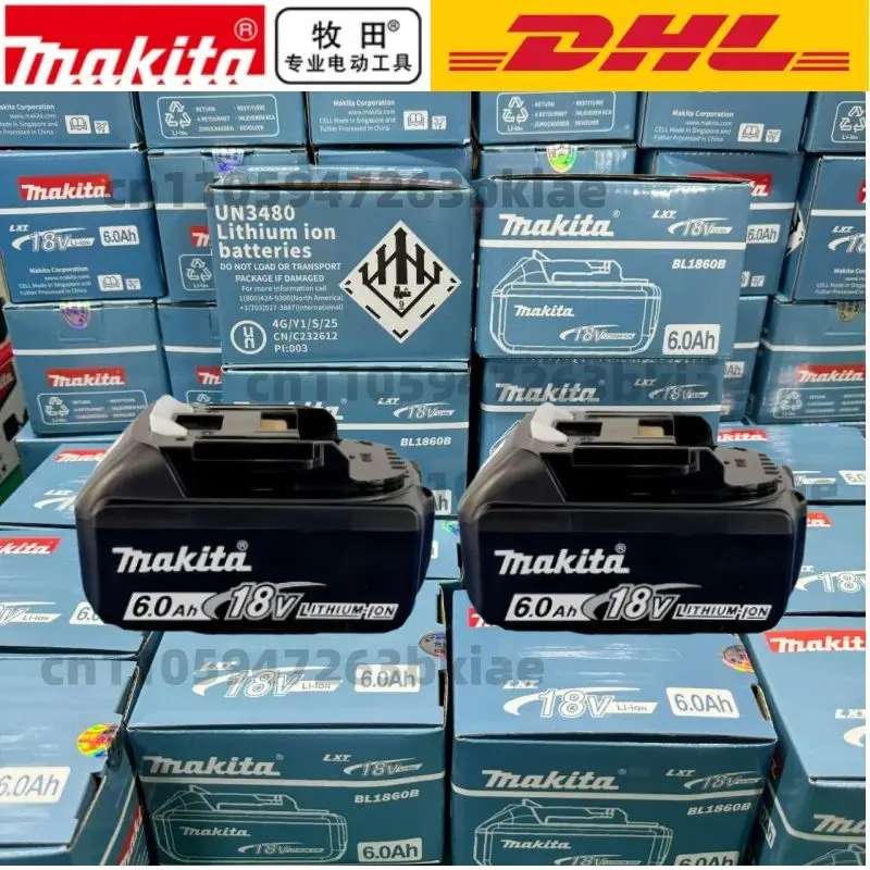 

NEW Original Makita 18V 6.0Ah Powerful long-lasting Rechargeable Battery+electric drill+charger ,For Makita Power Tools Battery