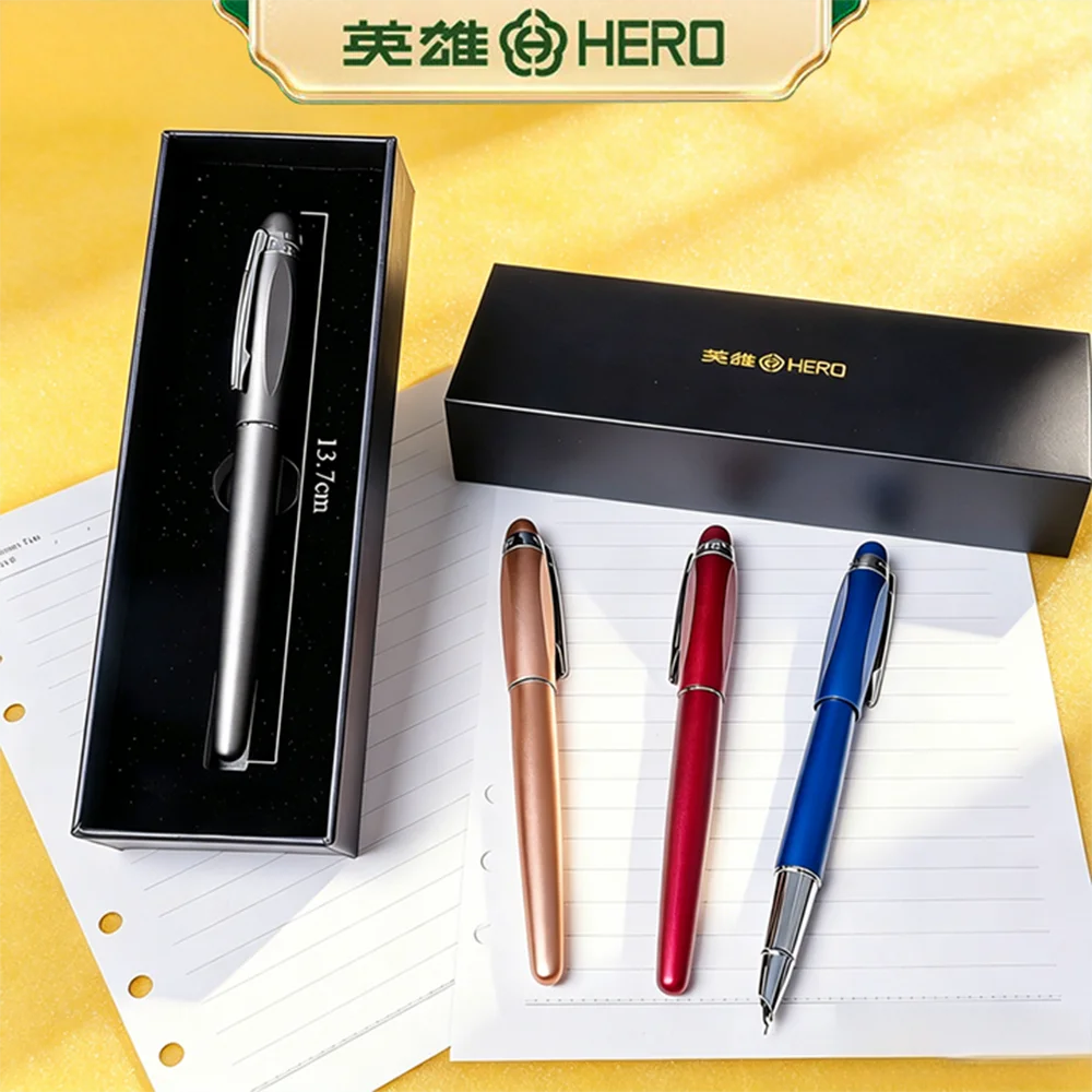 

HERO 8202 4-Color Ballpoint Pen Multi-Function Twist Action 4-in-1 Retractable Pen Matte Metal Body Smooth Writing for Office