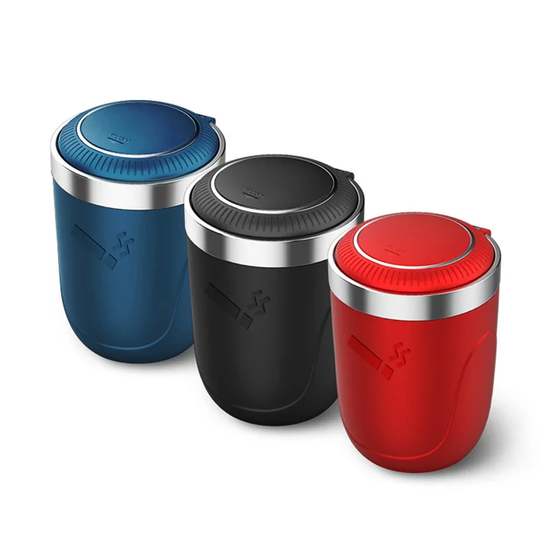 Cendrier de voiture Portable LED avec porte-gobelet indicateur lumineux automatique cendrier à cigarettes de fumée en couleurs noir bleu rouge