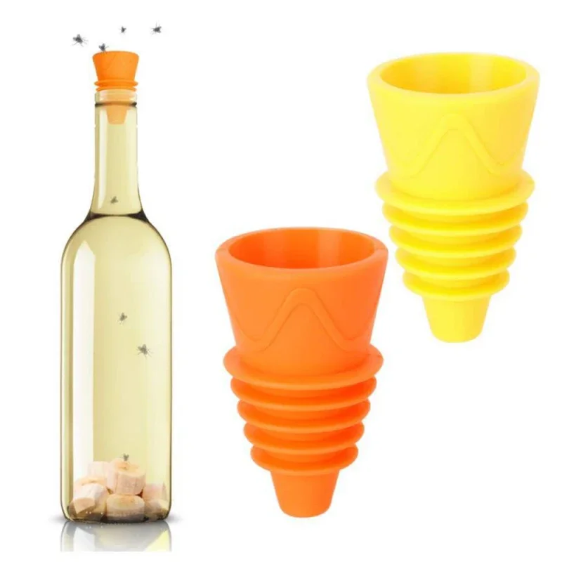 

Fly Trap Insect Funnel Shape Wasp Fly Safe Non-Toxic Silicone Cleaner Insect Trap Reusable Bottle Mouth Fly Trap