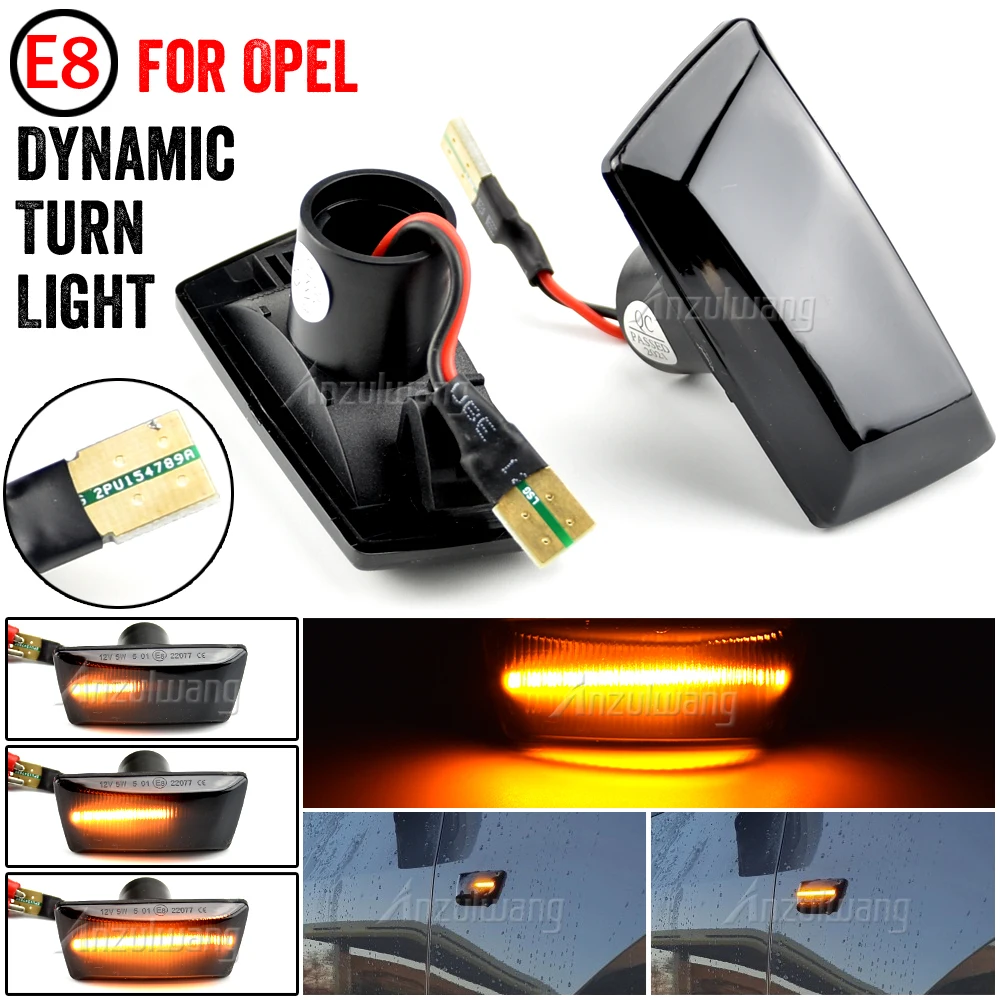 2PCS LED Dynamic Turn Signal Light Side Marker Sequential Blinker For Opel Astra H MK5 Insignia Zafira Corsa D MK4 Meriva Adam