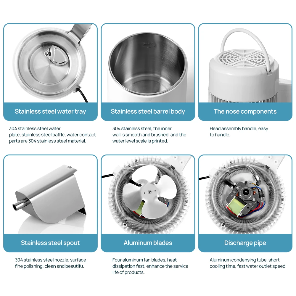 Высококачественное оборудование, дистиллятор воды 4 л, бытовой очиститель воды