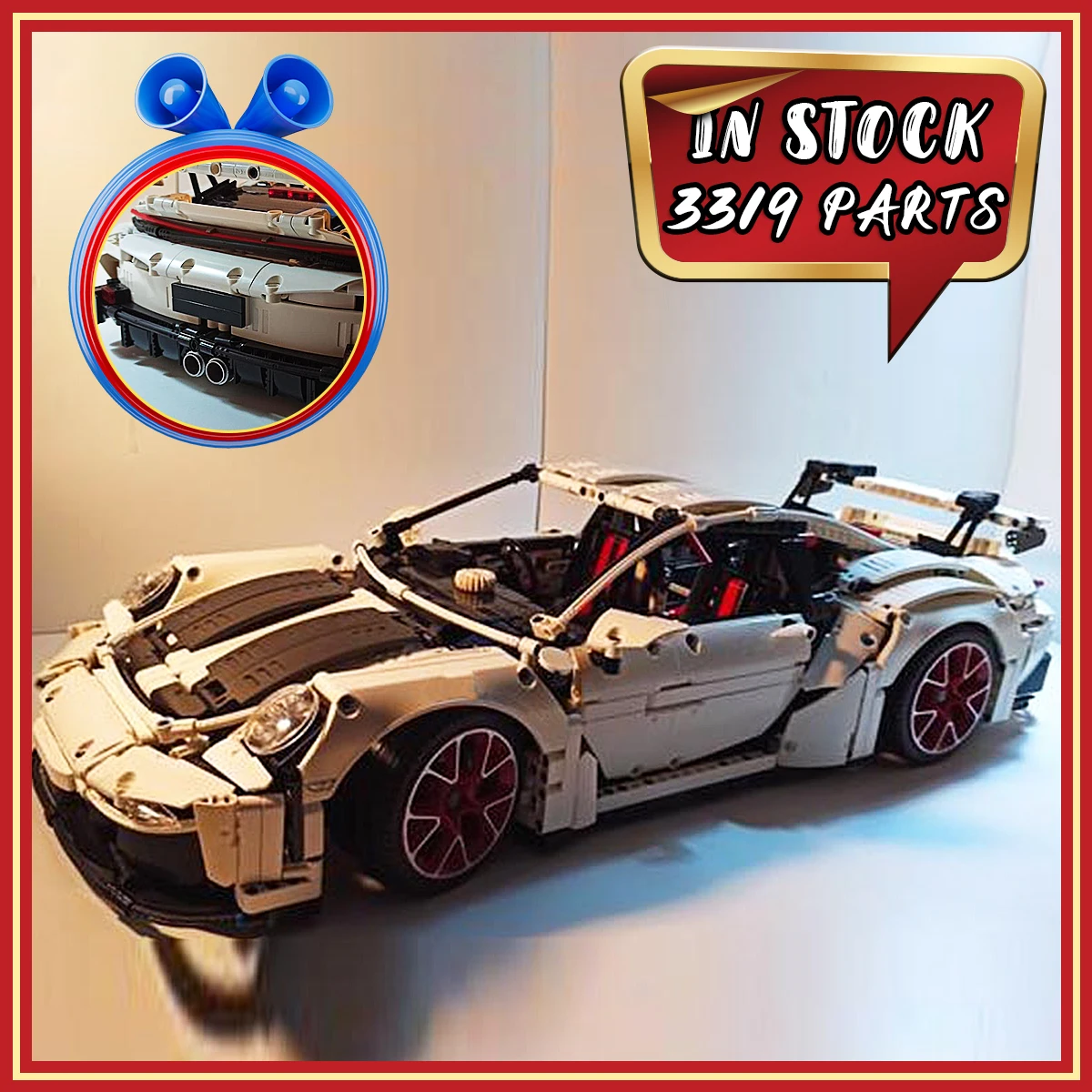 НОВЫЙ конструктор MOC-128816: Модель суперкара – Гоночный автомобиль с механической коробкой передач 5+1, развивающая STEM-игрушка, подарок на день рождения для B