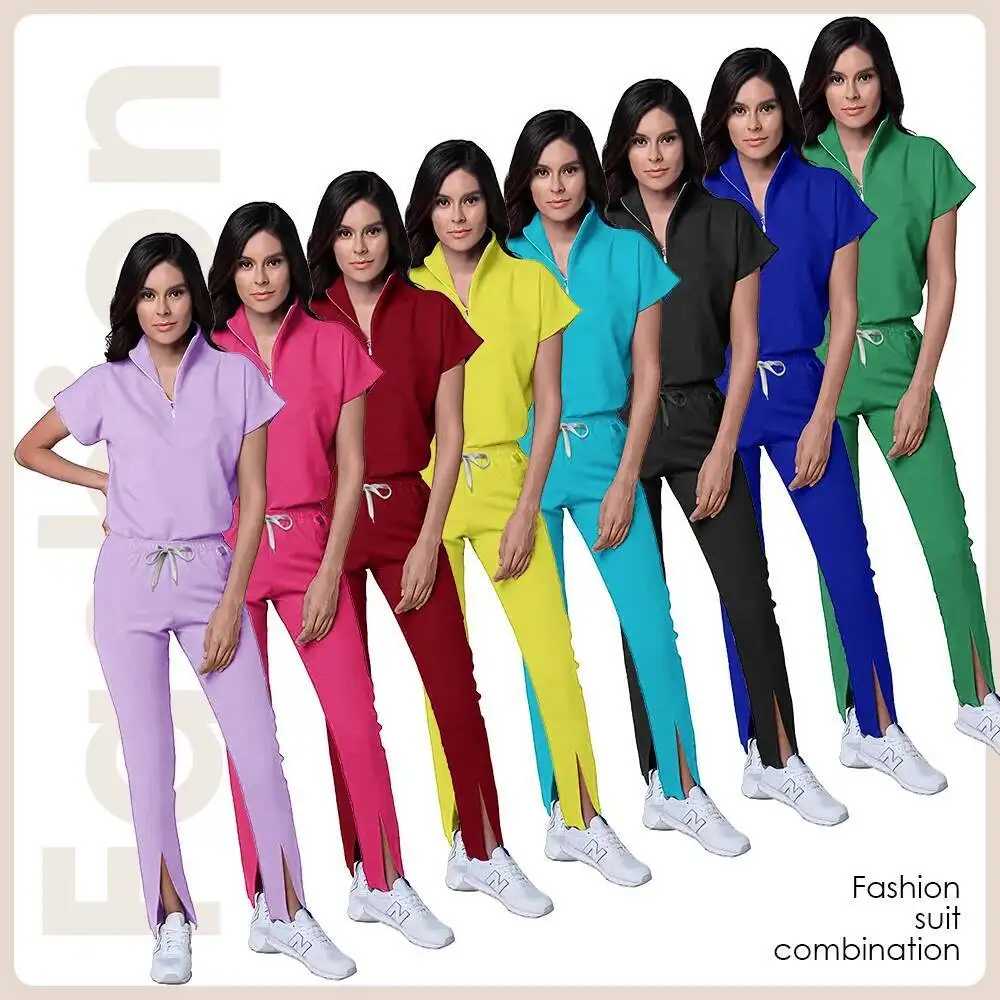Scrub chirurgico ospedaliero Top Pantaloni Infermiera Infermieristica Abbigliamento da lavoro Medici Abbigliamento Accessori Uniforme medica Scrub elastico Set