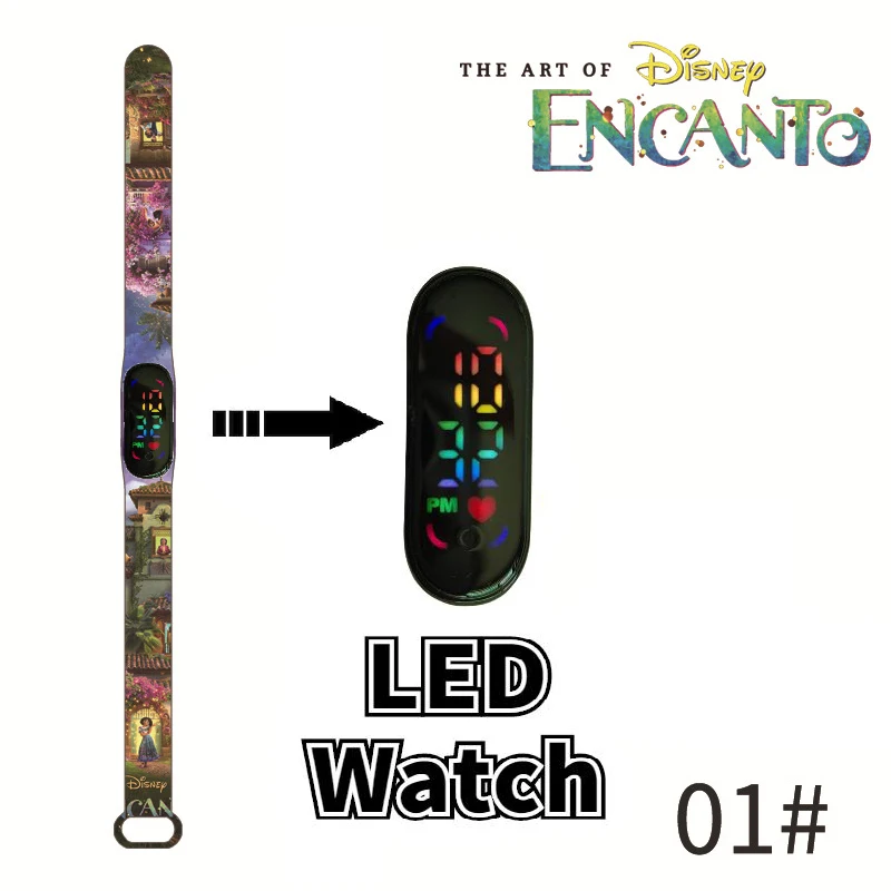 Disney Encanto Children Watch Anime Action Figure Silicone LED Waterproof Digital Bracelet Watch for Kids Birthday Gifts