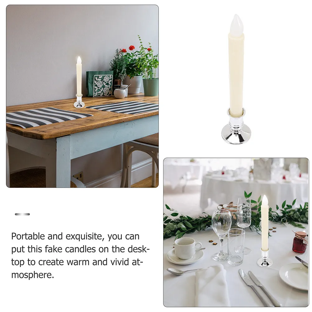 

4 шт. светодиодных свечей без пламени с эффектом мерцания для свадьбы, Рождества, праздников, романтического декора