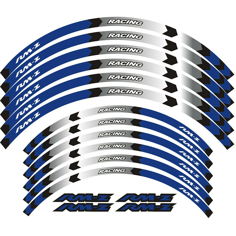 For Suzuki RMZ450 RMZ250 RMZ 450 250 RM Z450 Z250 Z Motorcycle Accessories Stickers Rim Decals Wheels Hub Reflective Stripes Set