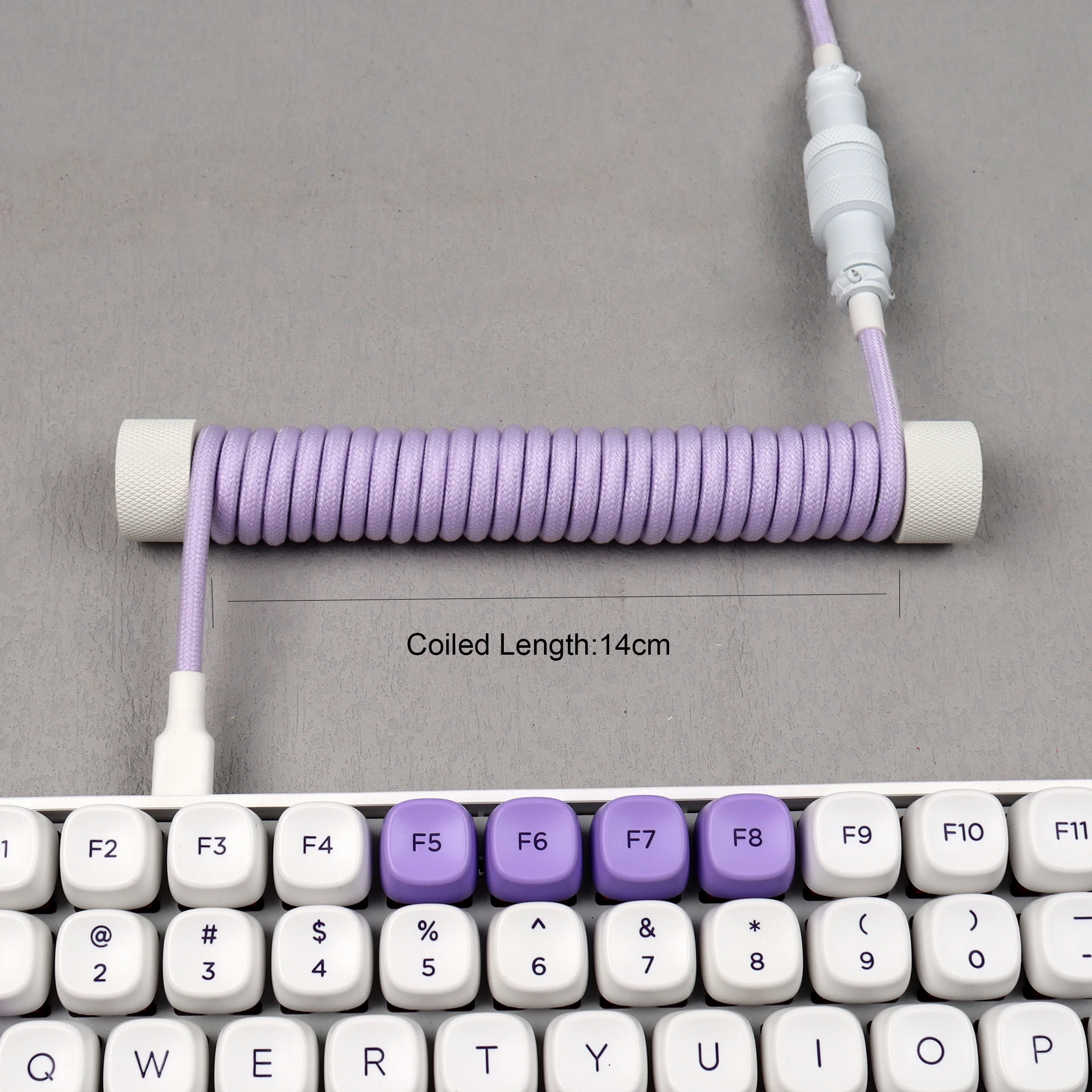 Custom Coiled USB C Keyboard Cable Protection Rod Coiled Keyboard Cable Weight Rod Reel Stick Cable Organizer