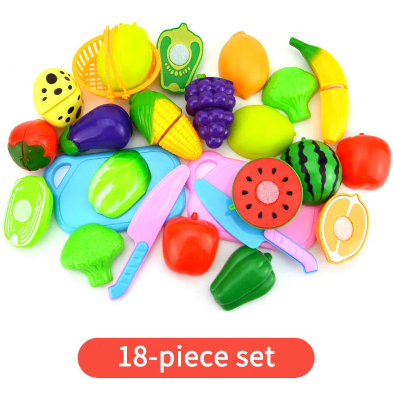 Plástico Finja Cozinha Brinquedos para Crianças, Cortando Frutas e Vegetais Brinquedo, Comida Finja Brincar, 23 PCs/Set