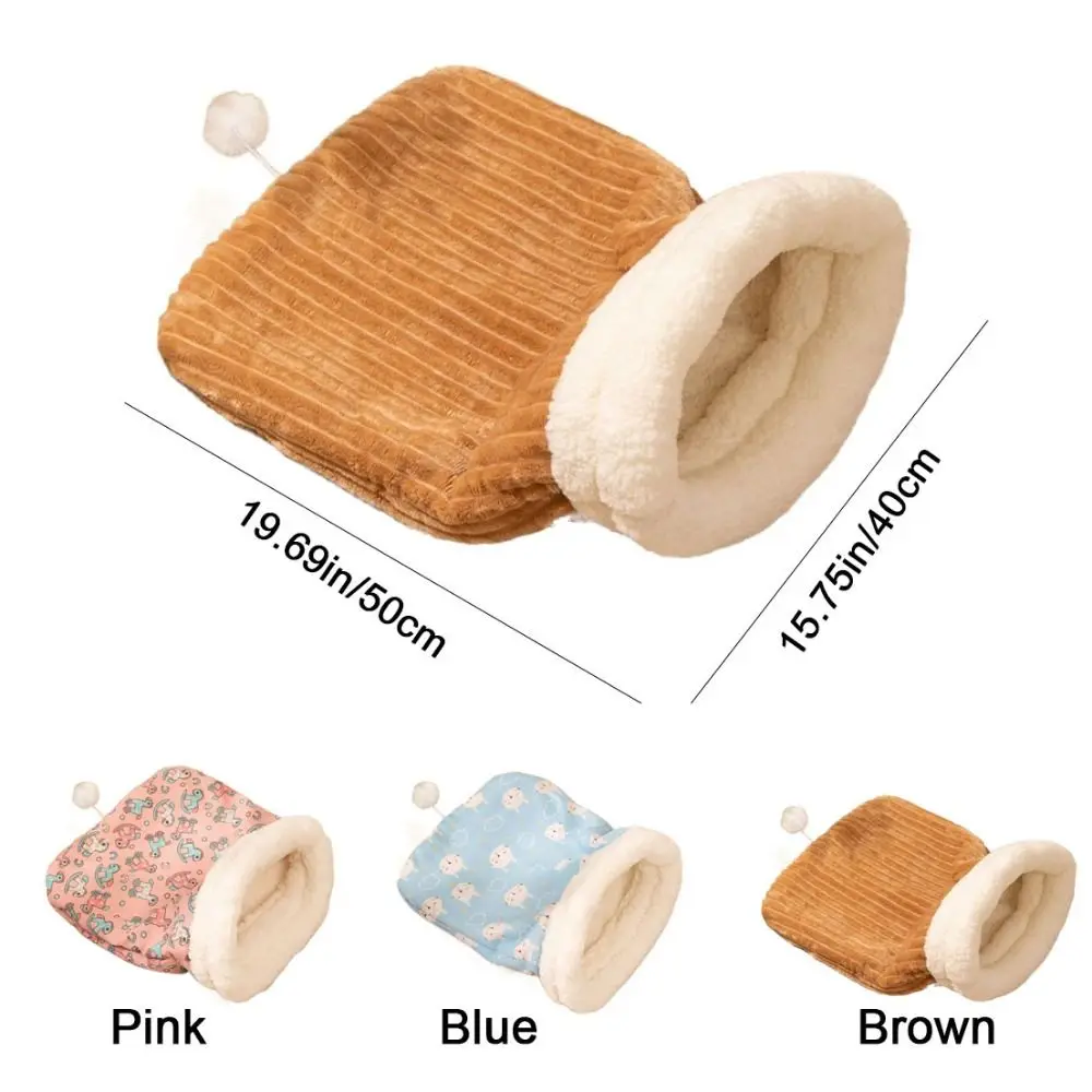 Suprimentos para animais de estimação saco de dormir gato dos desenhos animados semi-fechado gatinho colcha cama engrossado tipo bolso ninho de gato para gatos cães