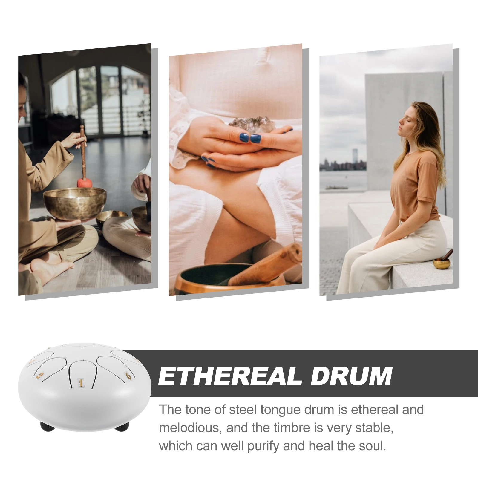 

6pcs White 6 Inch Steel Tongue Ethereal Sound Healing Instrument Kids Musical Alloy Percussion Creative Stress Relief