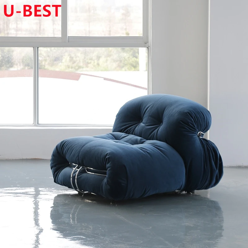 U-BEST Vintage Design Living Room Furniture Single Seater Lounge Chair Lazy Hippo Sofa Recliner Designer Occasional Soriana Sofa