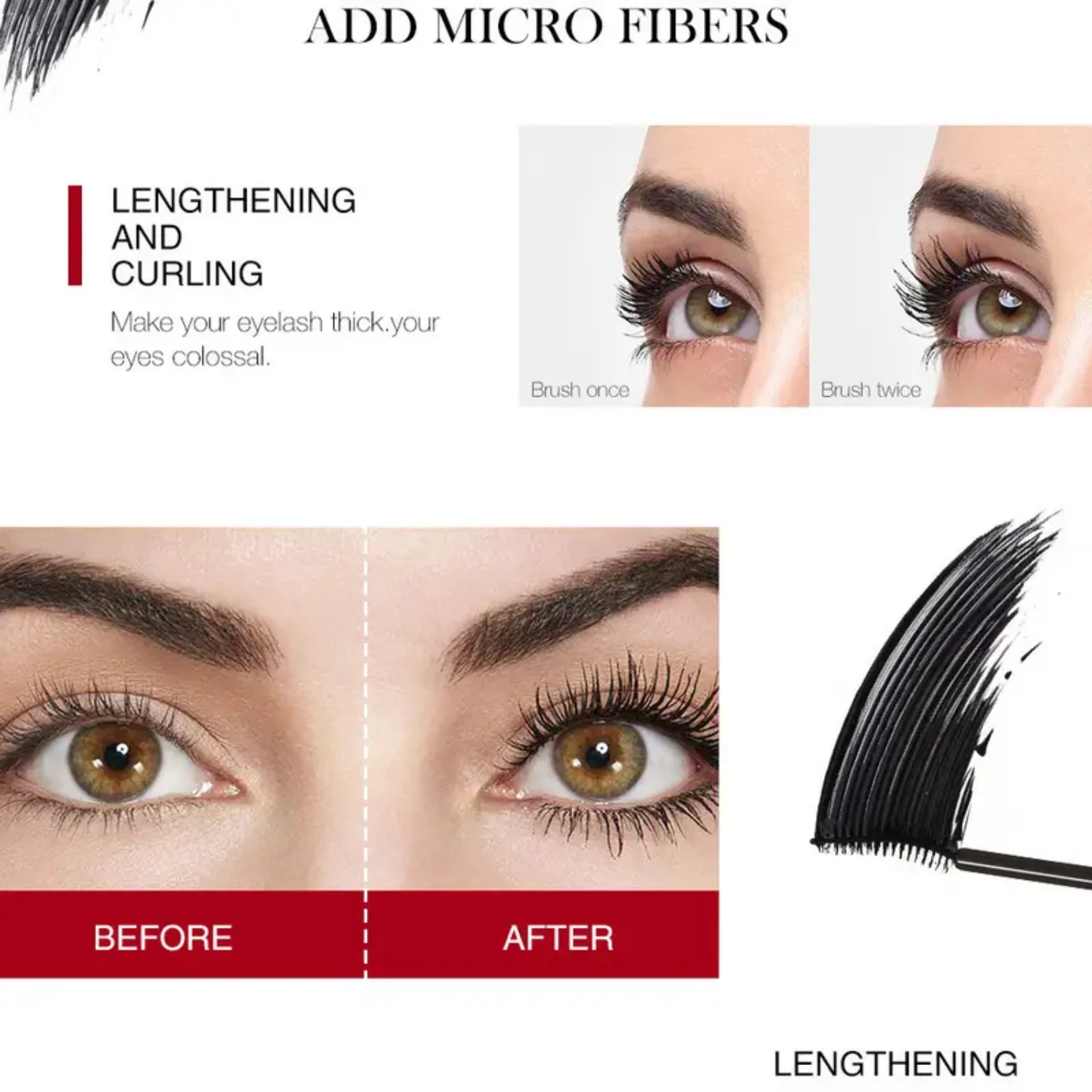 Volumizing and Curling Mascara for Lash Lengthening - Get Thicker, Longer, and Curlier Lashes with this Exclusive Formula - Enha