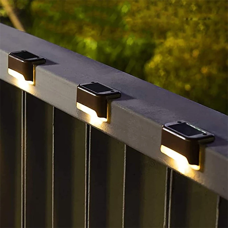 1/4PCS Solar Deck Light Outdoor Waterproof Solar Power Garden Lamps for Railing Stairs Step Fence Yard Patio Pathway