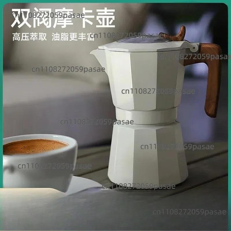 Outdoor Camping Double Valve Mocha Pot Portable Coffee Pot Boil Water Coffee Maker for Mountain Cave Travel