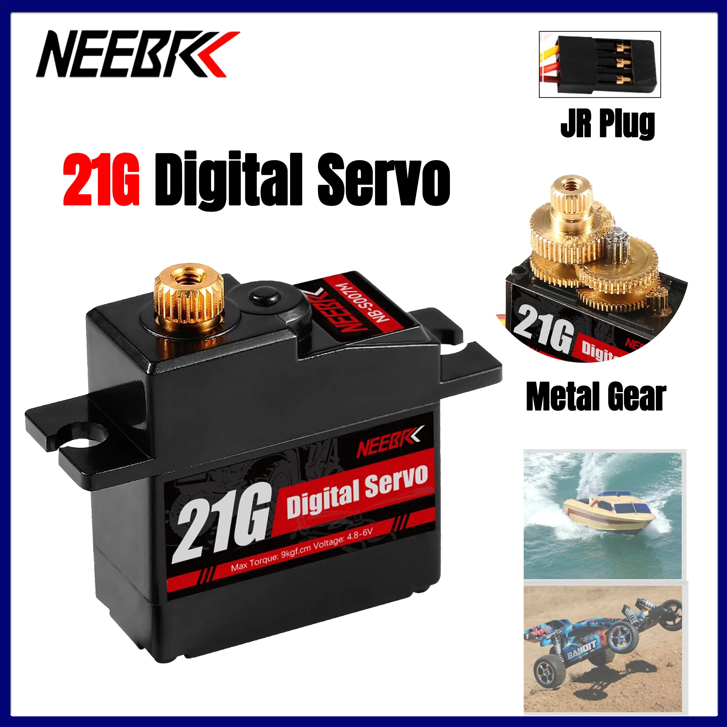 

NEEBRC 21G Digital Servo Waterproof Metal Gear for 1/18 1/16 RC Car Truck Crawler Plane Boat Model Part Axial Hyper Go Wltoys MN