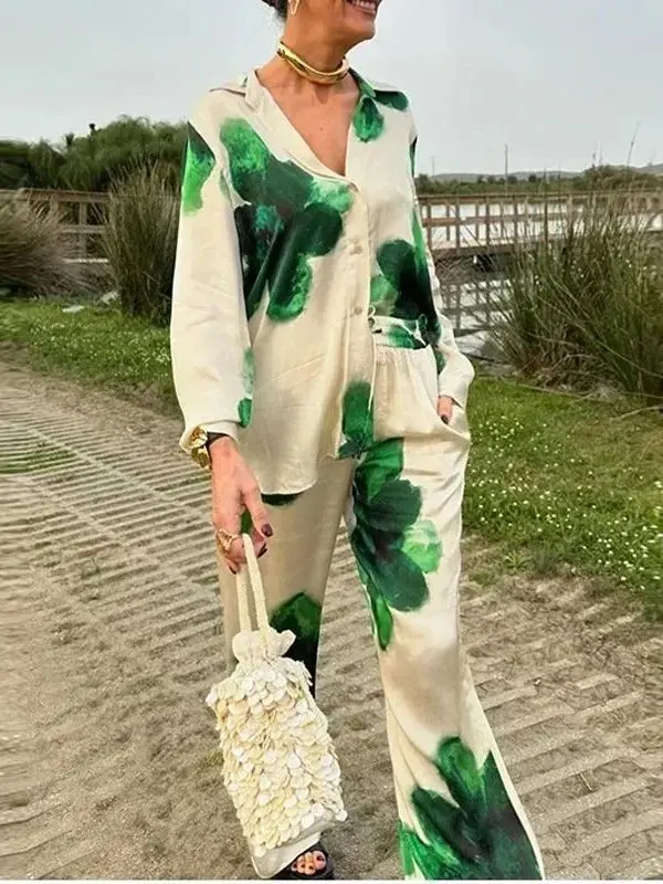 

Комплект из длинных брюк с принтом Long Sve, повседневная спортивная одежда, женская весенняя коллекция Faion, костюм из двух предметов, китайское происхождение