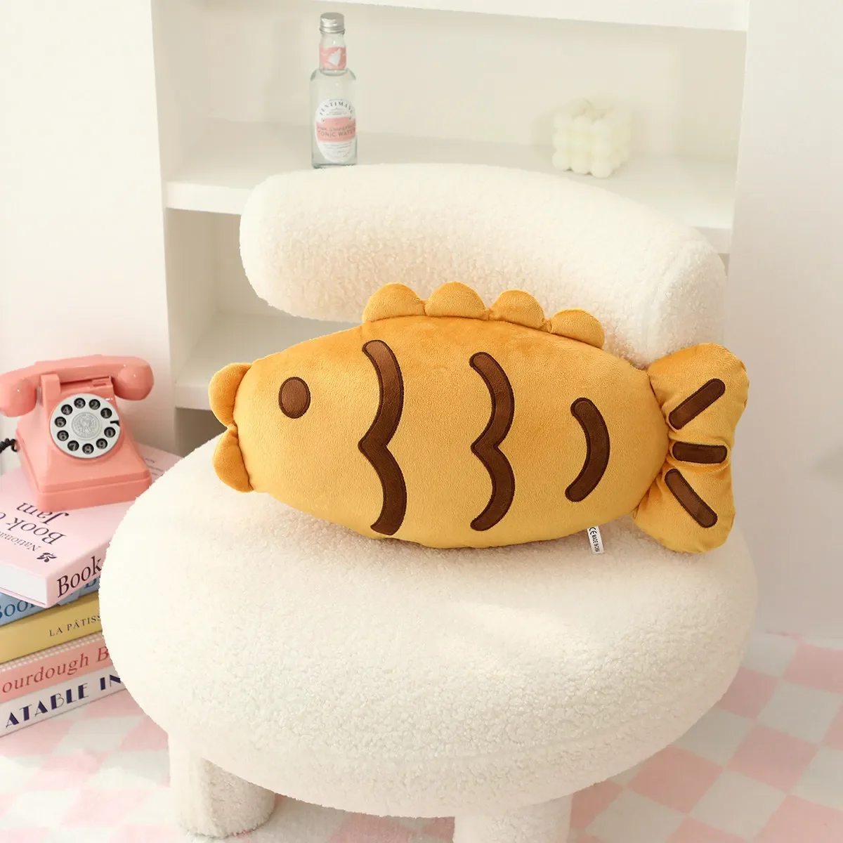 1pc 40cm 일본 Taiyaki 플러시 베개 물고기 장난감 애니메이션 피규어 쿠션 만화 동물 플러시 베개 여자 친구 휴일 선물