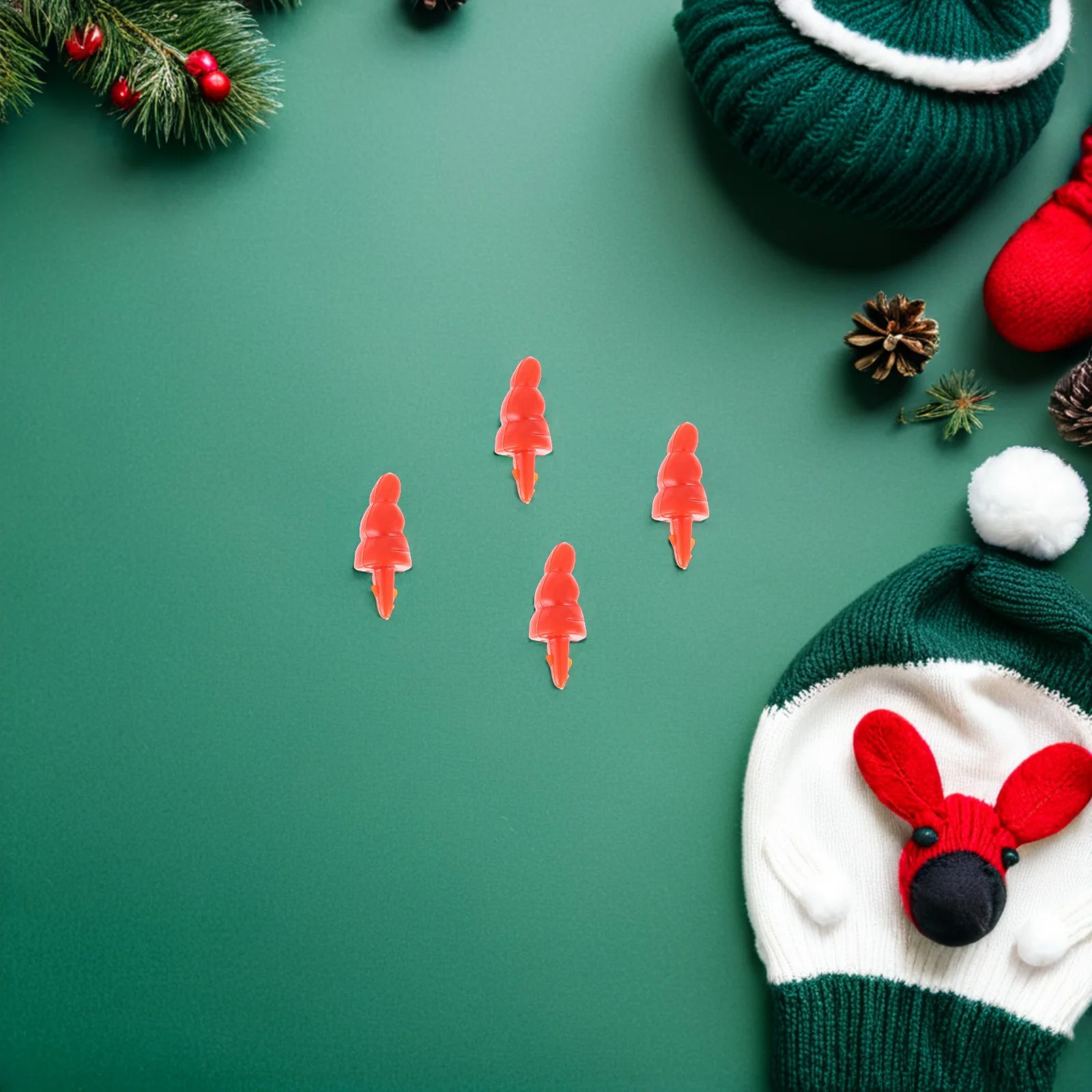 

200pcs Christmas Decorations Red Mini Plastic Craft Accessories Diy Family Fun Holiday Ornaments Festive Winter Craft