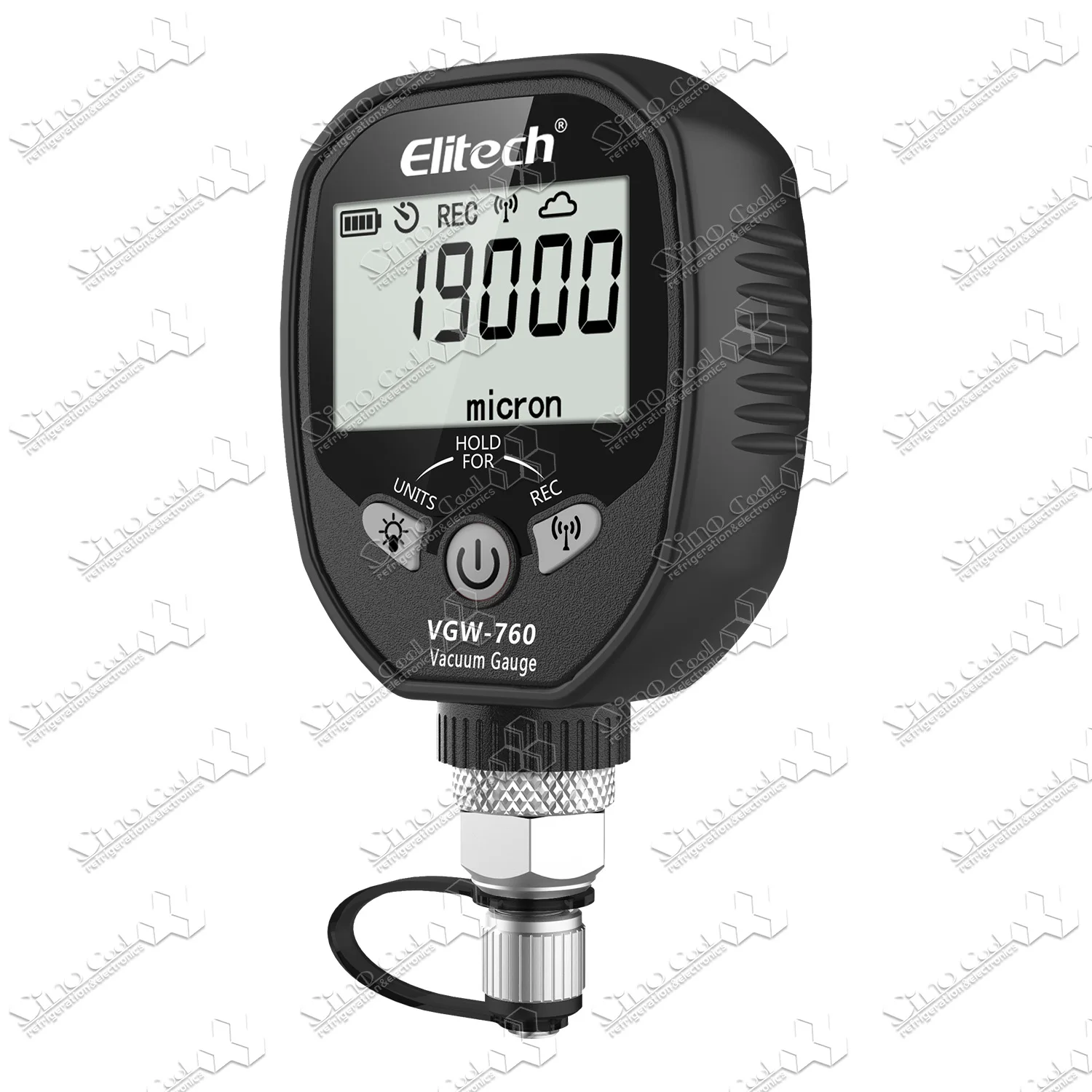 Elitech Wireless Digital Vacuum Gauge HVAC Micron Gauge 0-19000 Micron Refrigerant Vacuum Meter 1/4