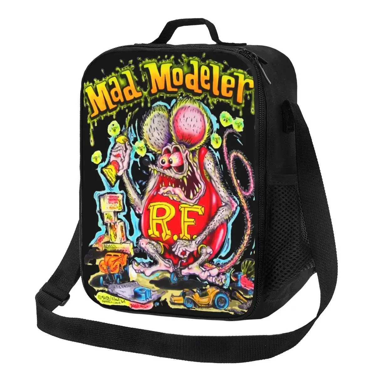 

Custom Anime Cartoon Rat Fink Insulated Lunch Bag for Women Thermal Cooler Bento Box Kids School Children