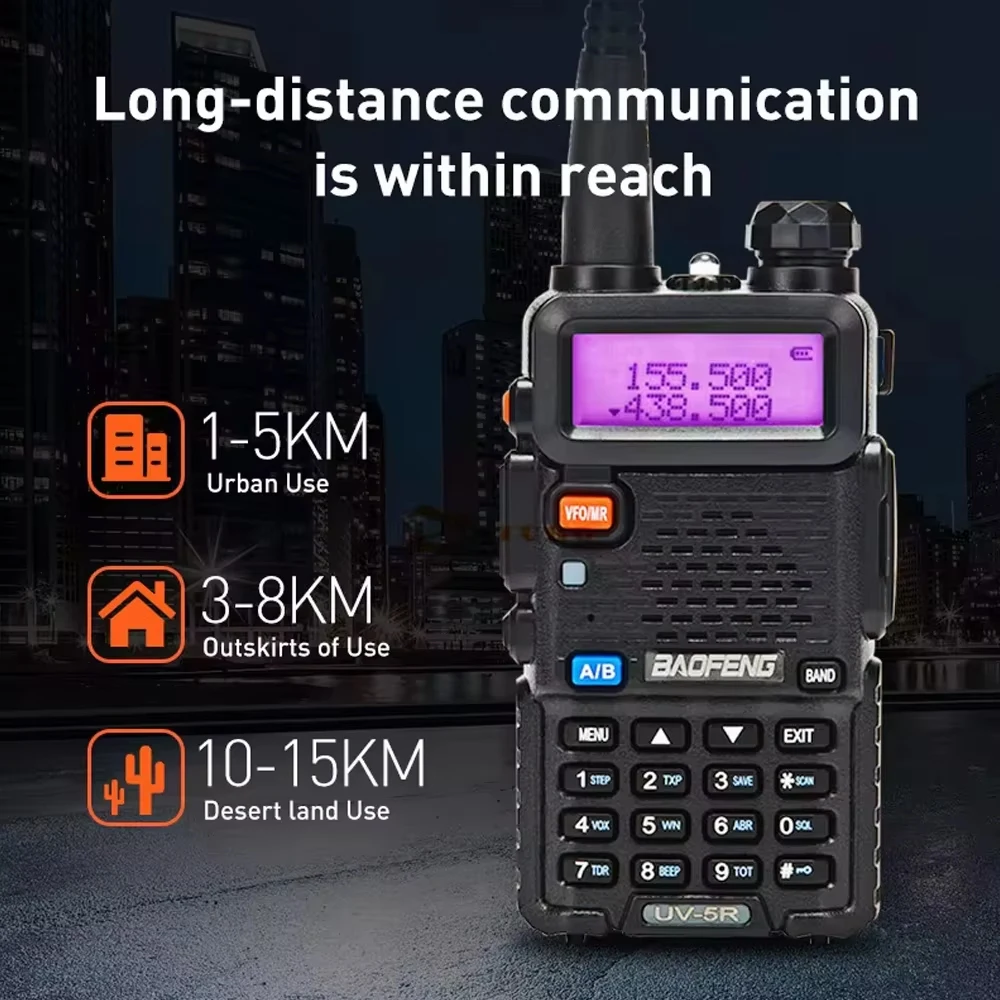 

Bao Feng M-5R 5W 8W Type Handheld Walkie-Talkie, a Multi-band Long-range Portable Radio Device, Suitable for Outdoor Work Use