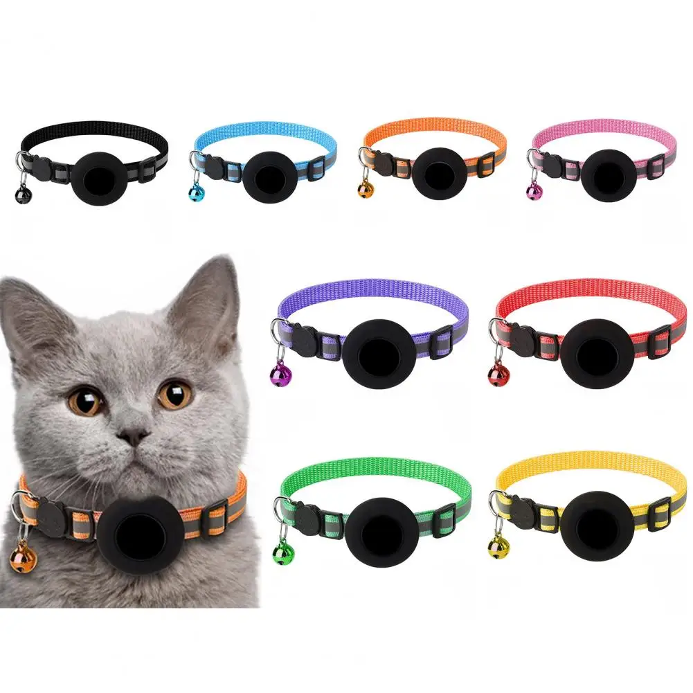 

Cat Collar，for Airtag，Reflective Stripe，Cat Head Buckle Bells， Kitten Collar，Small Pet Dog Cat Safety Belt，Pet Accessories