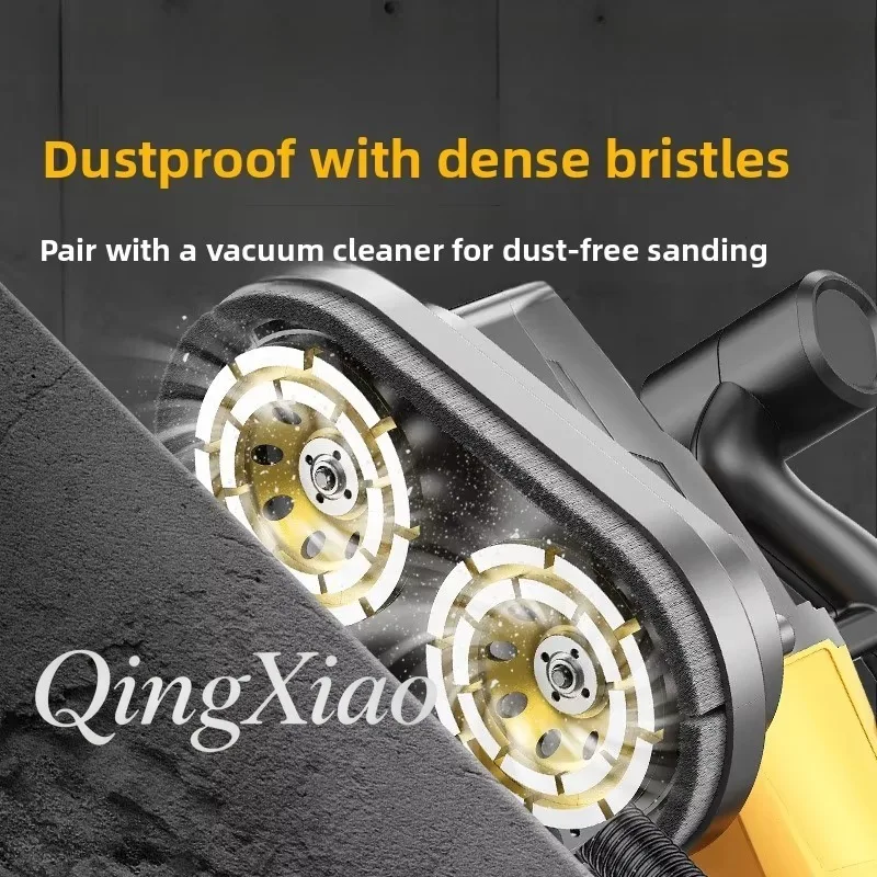 High Efficiency Three Wheel Handheld Grinding Machine with Extension Rod for Wall Putty Polishing Cement Floor Smoothing in Cons