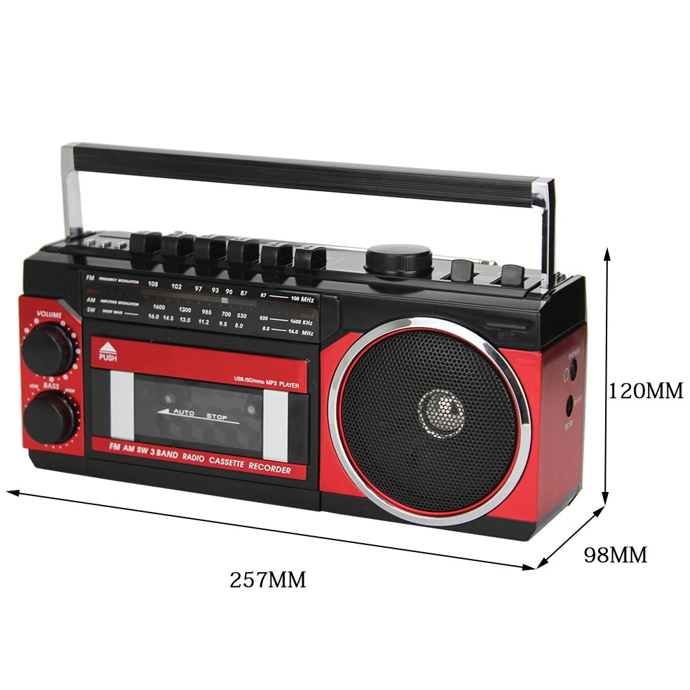 

Classic Retro Cassettes Player Walkman Tape Cassette Recorder Home Use Multifunctional All-in-one Portable Radio BT Speakers