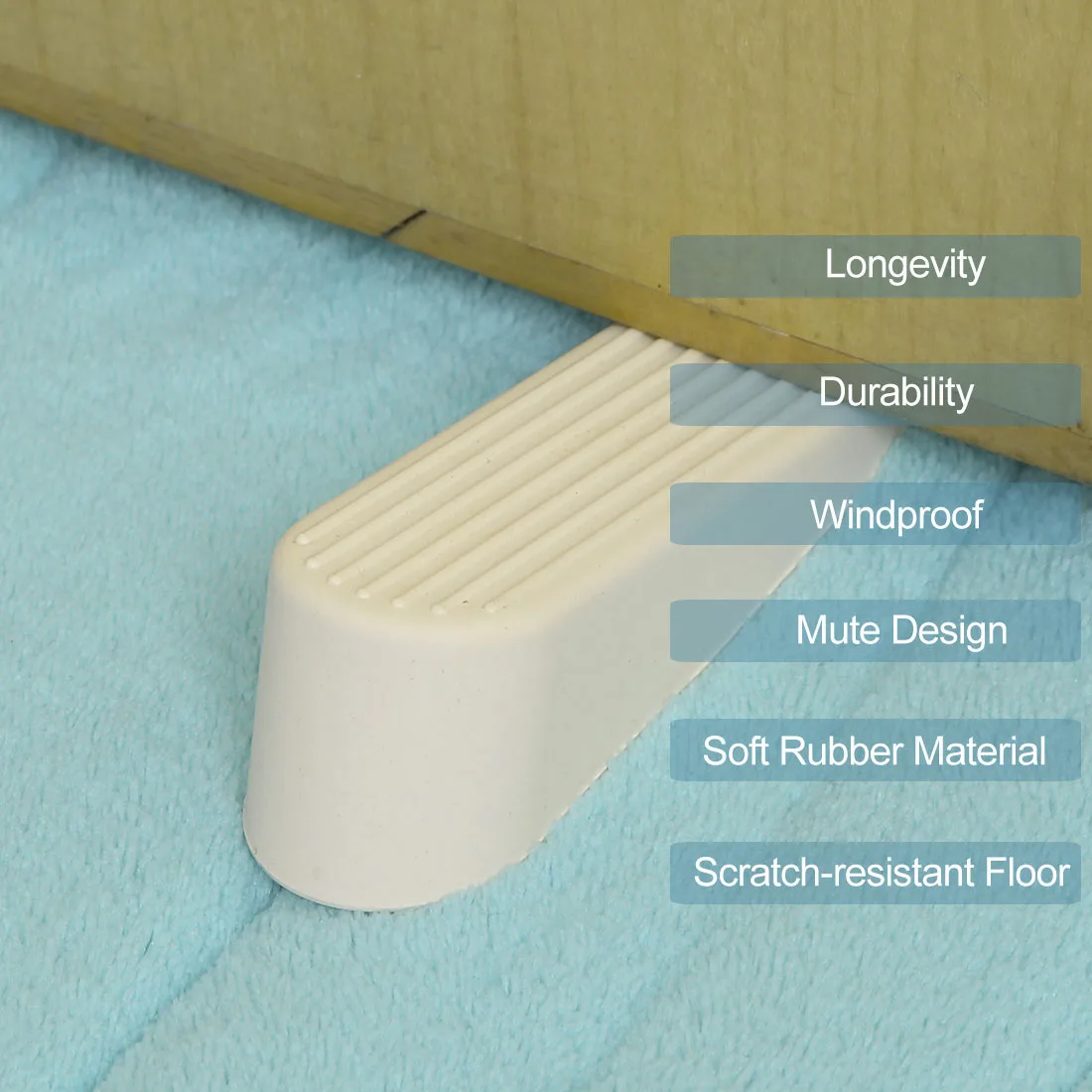 3 Stück Gummi Home Office Anti-Rutsch-Keil-Türstopper Türstopper Schutz Beige