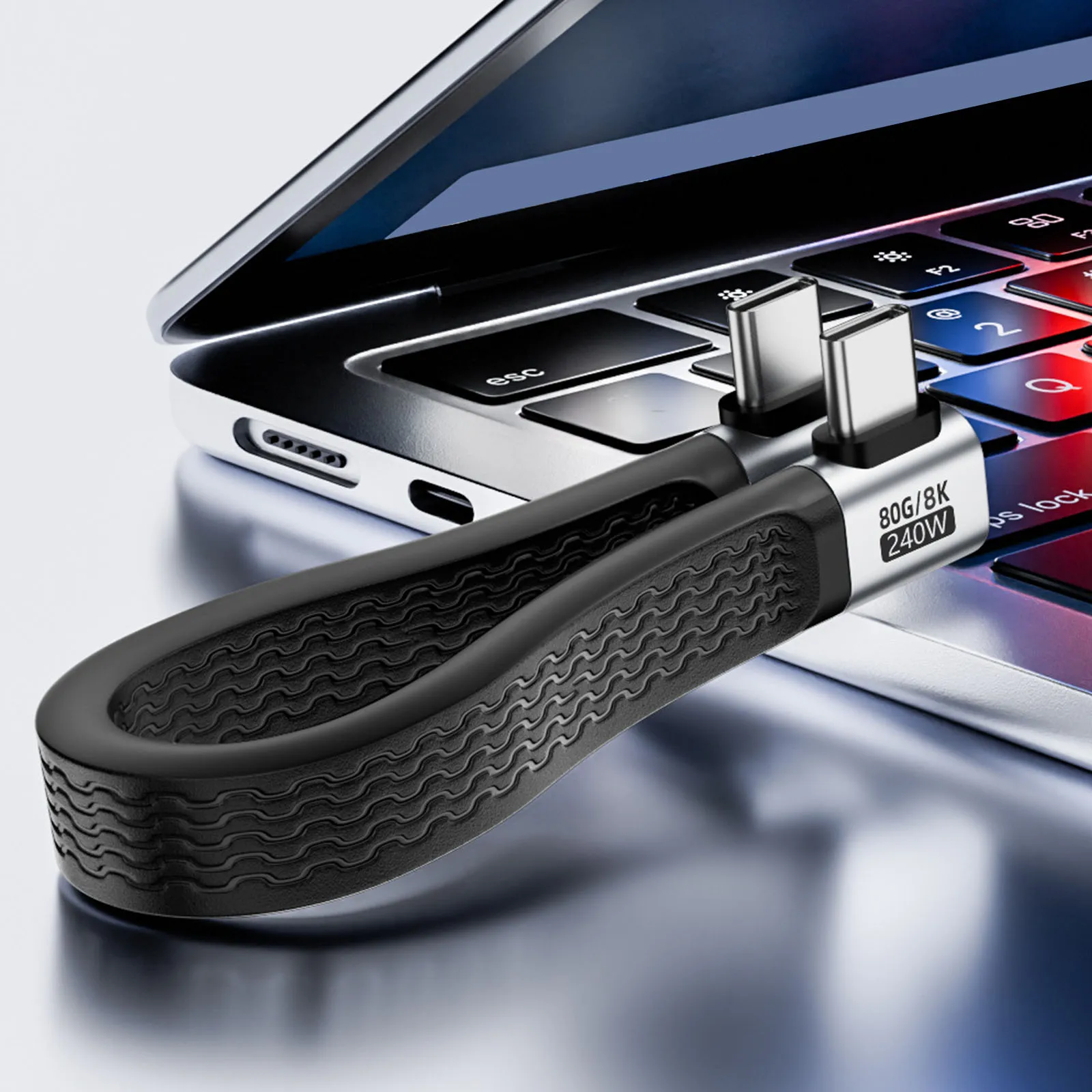 Type C Male To Male Charging Cable 240W 8K 60HZ USB4 Data Cord 80Gbps Data Transfer Fast Charging Short Cable for Laptop Phone