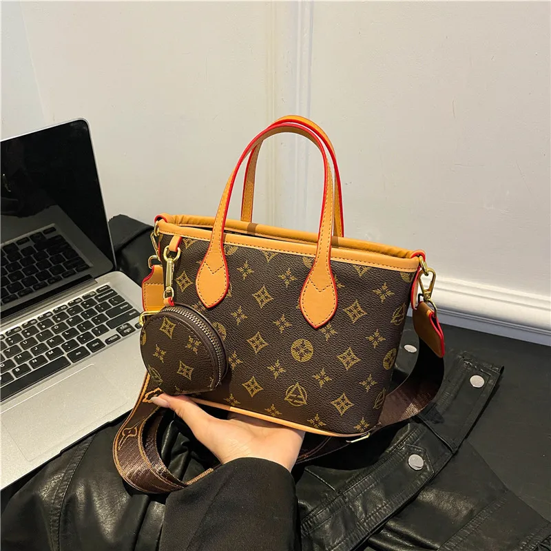 

2025 Monogram Tote Bag for Women - Stylish Shoulder Handbag with Crossbody Strap, Office Commuter Purse