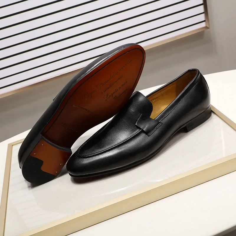 FELIX CHU Designer Moda Mocassini da uomo in pelle fatti a mano Nero Marrone Scarpe eleganti da lavoro casual Calzature da uomo per matrimoni da