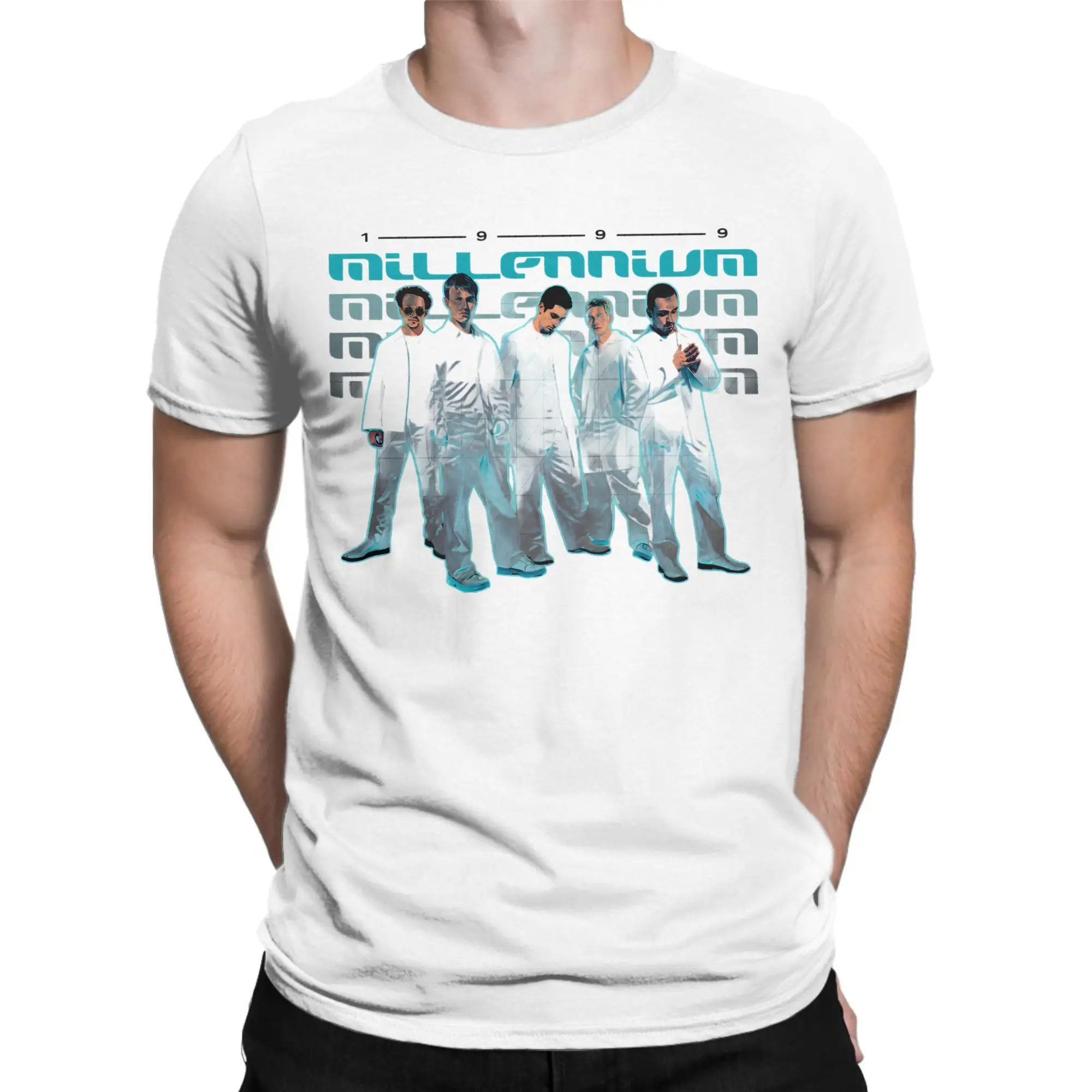 Camiseta para homens e mulheres, Backstreets 1999, modelo Millennium Boy, camiseta de algodão com design criativo, manga curta, camiseta com tema musi