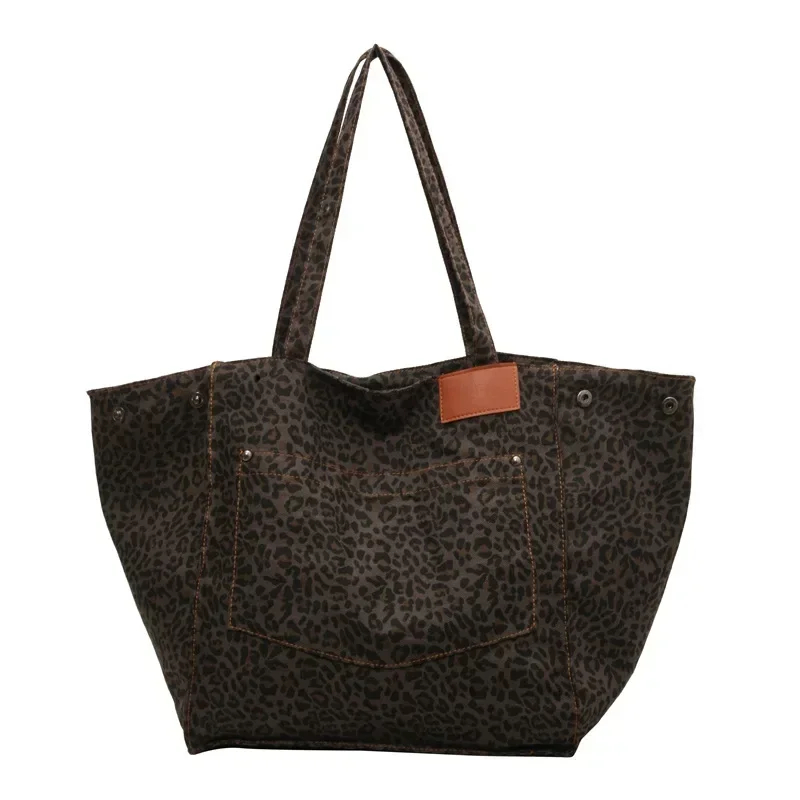 Leopard Design 2024 coreano Fashion Shopper grandi borse per la spesa per le donne borsa a tracolla da donna borsa di grande capacità borsa da