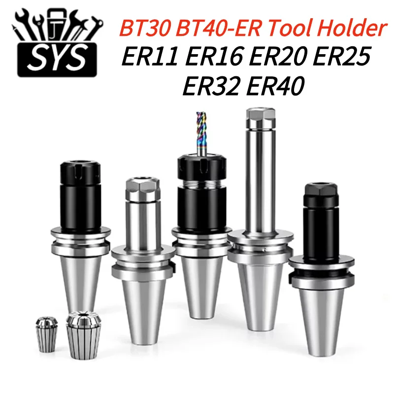 

Высокоточные державки для инструментов BT30 BT40 ER11 ER16 ER20 ER25 ER32 ER40 70 80 100L с точностью 0.001 для шпинделей обрабатывающих центров с ЧПУ
