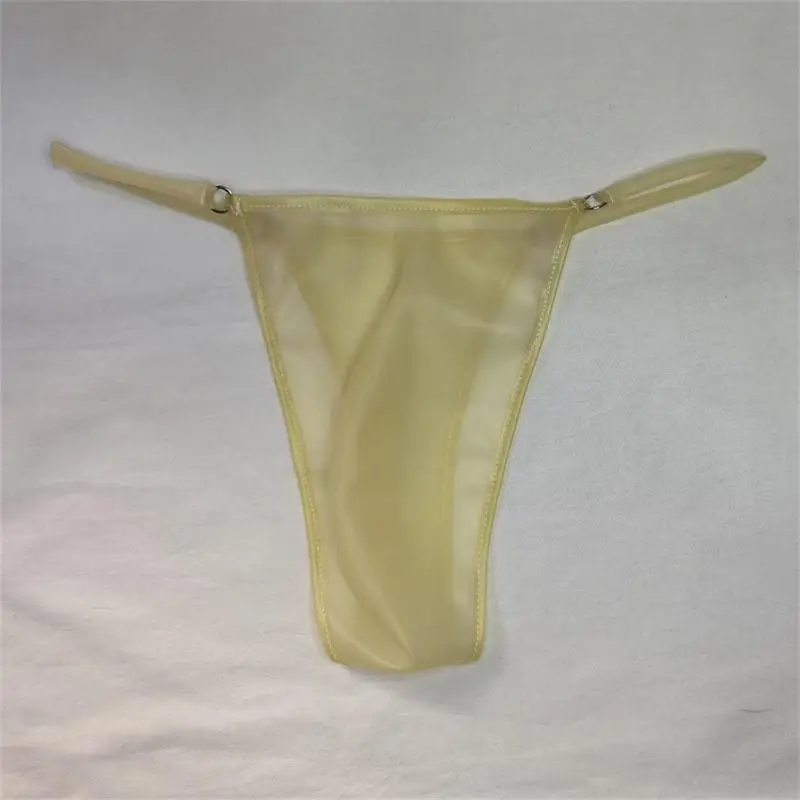 String en latex transparent pour hommes, sac en poudre, string G, couverture de pénis, lingerie sexy, sous-vêtements masculins brillants, vêtements de nuit, taille basse, zones de tanga bre