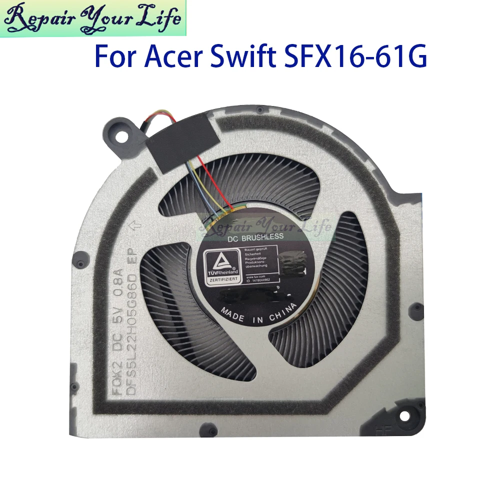 Laptop Cooling CPU GPU Fan For Acer Swift Edge SFX16-61G Notebook Cooler Radiator New FQK2 FSDH 23.KN8N7.001 002 DFS5L22H05G86D