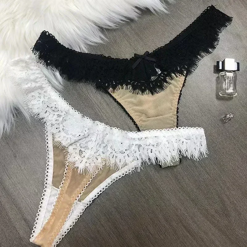 String sexy en coton pour femme, culotte de tentation, caleçon bas en dentelle, string E-Bikini, cadeau de rendez-vous d'anniversaire