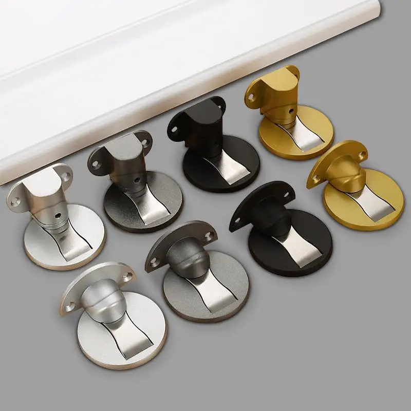 Adjustable Magnetic Door Stopper Punch-free Windproof Door Holder Anti-slip for Hotel Apartment Home Bedroom Use