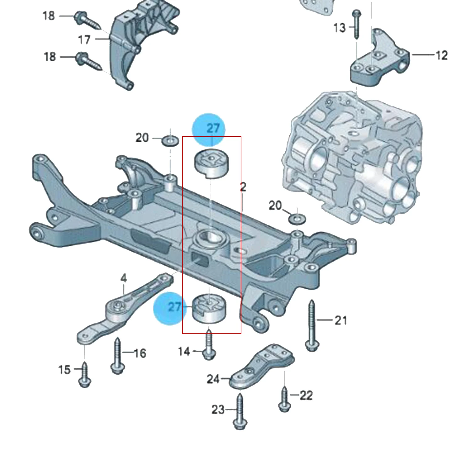 Set 5Q0198037B Obere & Untere Motorlager Montagesatz Gummimanschette für VW Golf MK7 Passat B8 Neuer Tiguan 5Q0199867C 5Q0199868C – Detail 1