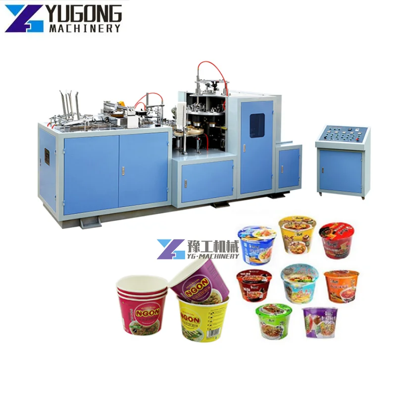 Disposable Kraft Paper Soup Bowl Fully Automic Porridge Bucket Popcorn Bucket Food Container Making Machine for Sale