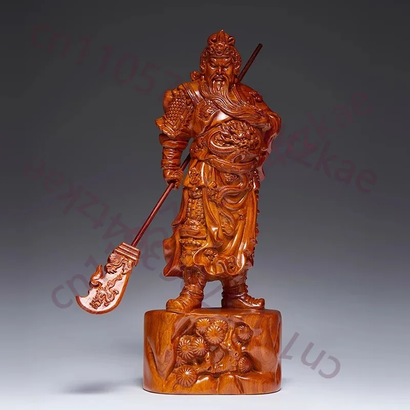 

Статуя Гуань Ю, скульптура бога богатства из массива дерева, фигурка воеводы Гуань Гун для декора дома, гостиной, офиса