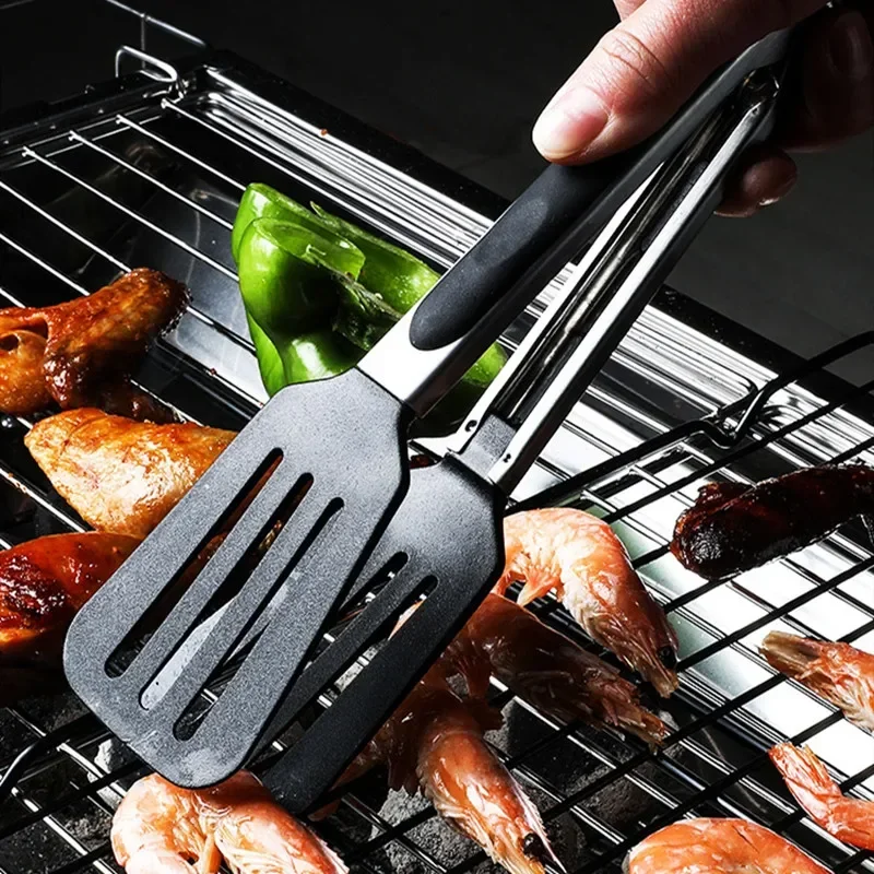 Nylon Tongs Heat Resistant Barbecue Clip Cooking Clamp Spatula Lo Mein Noodles Clip Bread Bakery Salad Folder Bbq Spatula Sets