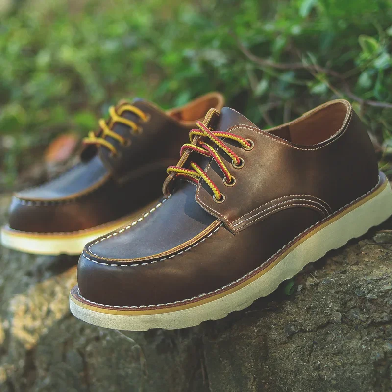 Luxury Brand Men Vintage Casual Autumn Winter Leather Shoes British Ankle Boots Motorcycle Boots