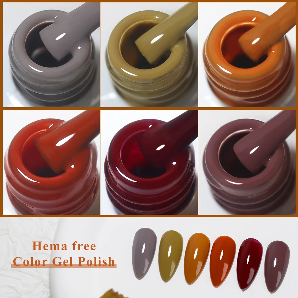 Clou Beaute HEMA TPO FREE Color Gel Nagellack Kaffee Braun Rot Türkis UV LED Gel 8 ml Semi Permanent Gel Lack 60 Farben